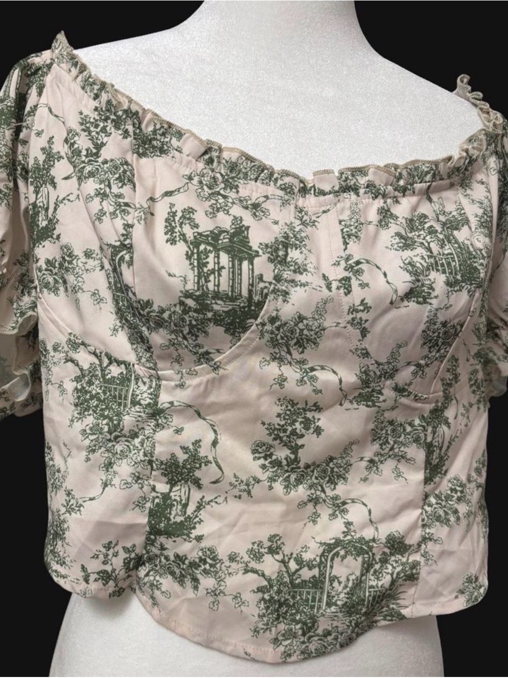Cider NWT Toile Milkmaid Coquette Corset Top Plus 1X